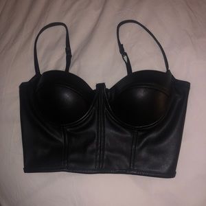 Charlotte Russe Leather Crop Top